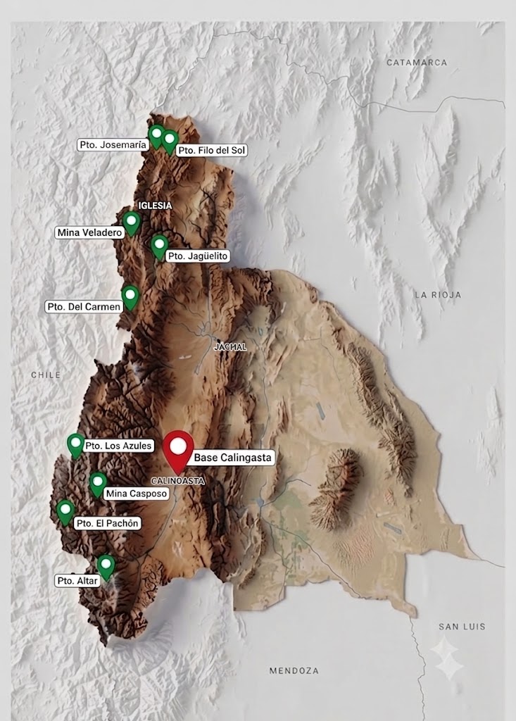 Mapa Base Calingasta — Cordillera